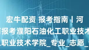 宏牛配资 报考指南丨河南考生如何报考濮阳石油化工职业技术学院_专业_志愿_专科
